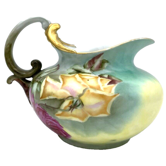 crown rosenthal Other - Antique Floral Pitcher Crown Rosenthal Bavaria CKW 1910 turquoise pastels gold